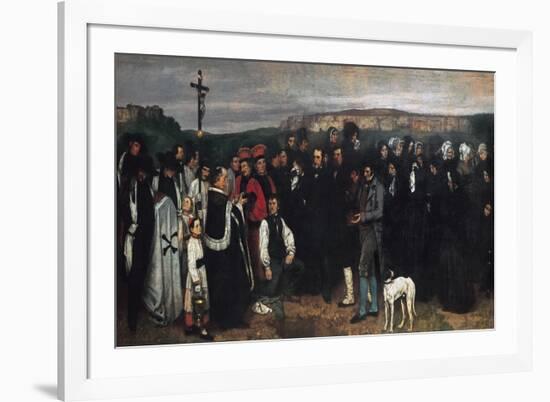 Burial at Ornans (Un Enterrement a Ornans)-Gustave Courbet-Framed Art Print