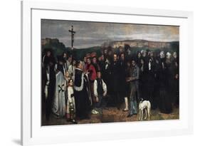 Burial at Ornans (Un Enterrement a Ornans)-Gustave Courbet-Framed Art Print