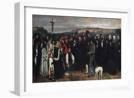 Burial at Ornans (Un Enterrement a Ornans)-Gustave Courbet-Framed Art Print