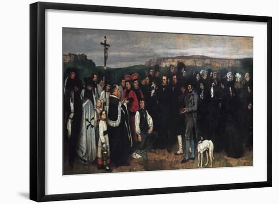 Burial at Ornans (Un Enterrement a Ornans)-Gustave Courbet-Framed Art Print