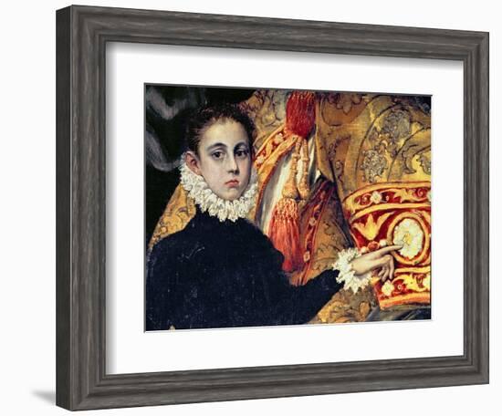 Burial of Count Orgaz, Legend of 1323, Boy, Thought to Be the Son of the Painter, Manuel, 1586-88-El Greco-Framed Giclee Print