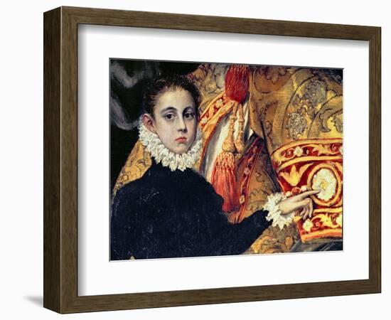 Burial of Count Orgaz, Legend of 1323, Boy, Thought to Be the Son of the Painter, Manuel, 1586-88-El Greco-Framed Giclee Print