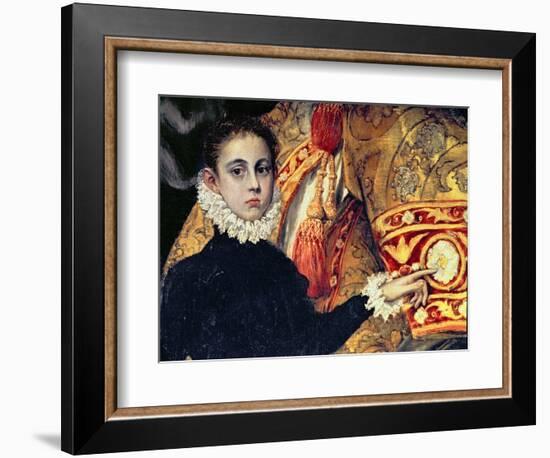 Burial of Count Orgaz, Legend of 1323, Boy, Thought to Be the Son of the Painter, Manuel, 1586-88-El Greco-Framed Giclee Print