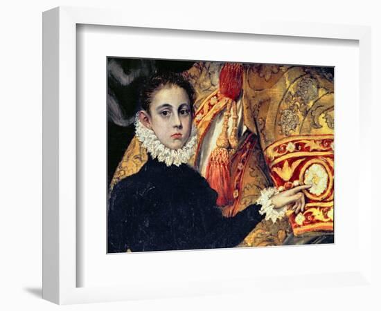 Burial of Count Orgaz, Legend of 1323, Boy, Thought to Be the Son of the Painter, Manuel, 1586-88-El Greco-Framed Giclee Print