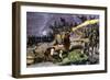 Burial of Hernando Desoto in the Mississippi River, c.1542-null-Framed Giclee Print