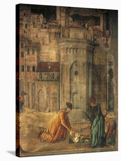 Burial of St Ercolano, a Scene from the Siege of Totila, 1461-1466-Benedetto Bonfigli-Stretched Canvas