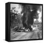 Buring Diesel Truck on the Ledo Road, Burma, July 1944-Bernard Hoffman-Framed Stretched Canvas
