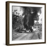 Buring Diesel Truck on the Ledo Road, Burma, July 1944-Bernard Hoffman-Framed Photographic Print