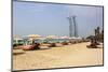 Burj Al Arab and Jumeirah Beach, Dubai, United Arab Emirates, Middle East-Amanda Hall-Mounted Photographic Print