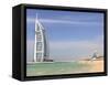 Burj Al Arab and Jumeirah Beach Hotels, Jumeirah Beach, Dubai, United Arab Emirates, Middle East-Amanda Hall-Framed Stretched Canvas