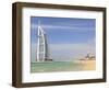 Burj Al Arab and Jumeirah Beach Hotels, Jumeirah Beach, Dubai, United Arab Emirates, Middle East-Amanda Hall-Framed Photographic Print