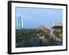 Burj Al Arab and Madinat Jumeirah Hotels at Dusk, Dubai, United Arab Emirates, Middle East-Amanda Hall-Framed Photographic Print