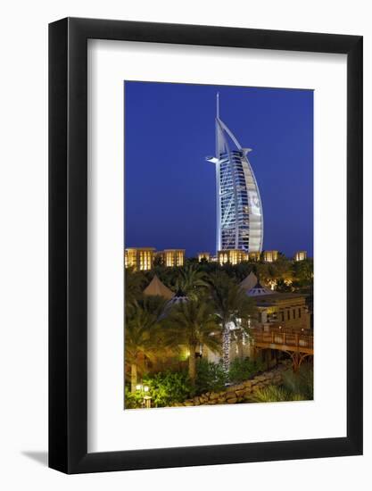 Burj Al Arab and Medinat Hotels, 7 Stars Hotel, Jumeirah, Dubai, United Arab Emirates-Axel Schmies-Framed Photographic Print