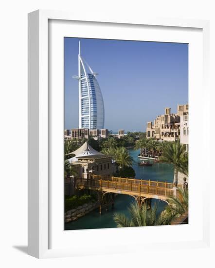 Burj Al Arab Hotel from the Madinat Jumeirah Complex, Dubai, United Arab Emirates-Walter Bibikow-Framed Photographic Print