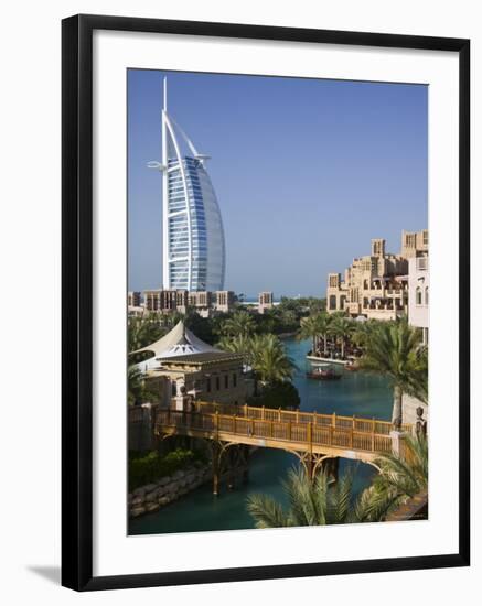 Burj Al Arab Hotel from the Madinat Jumeirah Complex, Dubai, United Arab Emirates-Walter Bibikow-Framed Photographic Print