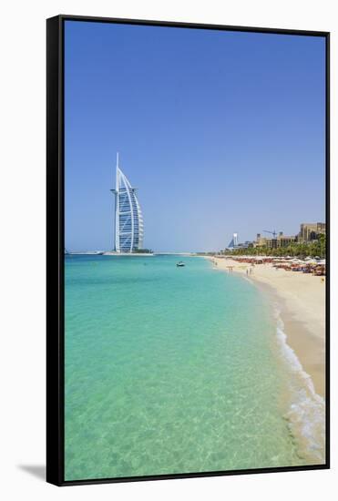 Burj Al Arab Hotel, Iconic Dubai Landmark, Jumeirah Beach, Dubai, United Arab Emirates, Middle East-Fraser Hall-Framed Stretched Canvas