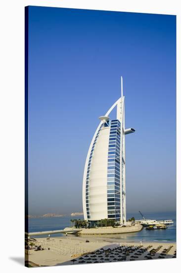 Burj Al Arab Hotel, Iconic Dubai Landmark, Jumeirah Beach, Dubai, United Arab Emirates, Middle East-Fraser Hall-Stretched Canvas