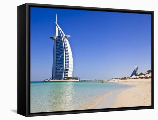 Burj Al Arab Hotel, Jumeirah Beach, Dubai, United Arab Emirates, Middle East-Amanda Hall-Framed Stretched Canvas