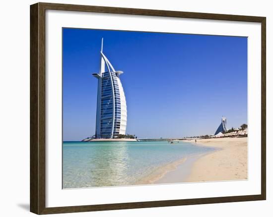 Burj Al Arab Hotel, Jumeirah Beach, Dubai, United Arab Emirates, Middle East-Amanda Hall-Framed Photographic Print