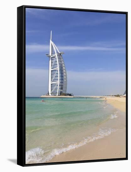 Burj Al Arab Hotel, Jumeirah Beach, Dubai, United Arab Emirates, Middle East-Amanda Hall-Framed Stretched Canvas