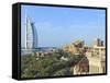 Burj Al Arab, Seen From the Madinat Jumeirah Hotel, Jumeirah Beach, Dubai, Uae-Amanda Hall-Framed Stretched Canvas