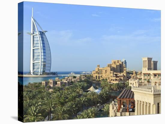 Burj Al Arab, Seen From the Madinat Jumeirah Hotel, Jumeirah Beach, Dubai, Uae-Amanda Hall-Stretched Canvas