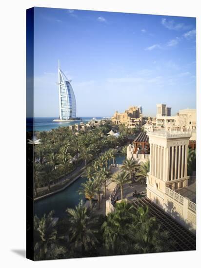 Burj Al Arab Seen From the Madinat Jumeirah Hotel, Jumeirah Beach, Dubai, Uae-Amanda Hall-Stretched Canvas