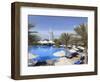 Burj Al Arab Seen From the Swimming Pool of the Madinat Jumeirah Hotel, Jumeirah Beach, Dubai, Uae-Amanda Hall-Framed Photographic Print