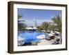 Burj Al Arab Seen From the Swimming Pool of the Madinat Jumeirah Hotel, Jumeirah Beach, Dubai, Uae-Amanda Hall-Framed Photographic Print