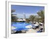 Burj Al Arab Seen From the Swimming Pool of the Madinat Jumeirah Hotel, Jumeirah Beach, Dubai, Uae-Amanda Hall-Framed Photographic Print