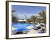 Burj Al Arab Seen From the Swimming Pool of the Madinat Jumeirah Hotel, Jumeirah Beach, Dubai, Uae-Amanda Hall-Framed Photographic Print