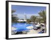 Burj Al Arab Seen From the Swimming Pool of the Madinat Jumeirah Hotel, Jumeirah Beach, Dubai, Uae-Amanda Hall-Framed Photographic Print