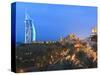 Burj Al Arab Viewed From the Madinat Jumeirah Hotel at Dusk, Jumeirah Beach, Dubai, Uae-null-Stretched Canvas