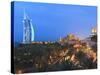 Burj Al Arab Viewed From the Madinat Jumeirah Hotel at Dusk, Jumeirah Beach, Dubai, Uae-null-Stretched Canvas