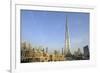 Burj Khalifa and City Skyline, Downtown, Dubai, United Arab Emirates, Middle East-Amanda Hall-Framed Photographic Print