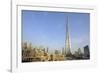 Burj Khalifa and City Skyline, Downtown, Dubai, United Arab Emirates, Middle East-Amanda Hall-Framed Photographic Print