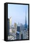 Burj Khalifa and City Skyline, Downtown, Dubai, United Arab Emirates, Middle East-Amanda Hall-Framed Stretched Canvas