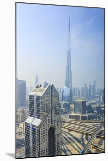 Burj Khalifa and City Skyline, Downtown, Dubai, United Arab Emirates, Middle East-Amanda Hall-Mounted Photographic Print