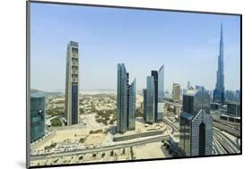 Burj Khalifa and City Skyline, Dubai, United Arab Emirates, Middle East-Amanda Hall-Mounted Photographic Print