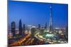 Burj Khalifa and Downtown Dubai at night, Dubai, United Arab Emirates, Middle East-Fraser Hall-Mounted Photographic Print
