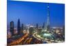Burj Khalifa and Downtown Dubai at night, Dubai, United Arab Emirates, Middle East-Fraser Hall-Mounted Premium Photographic Print