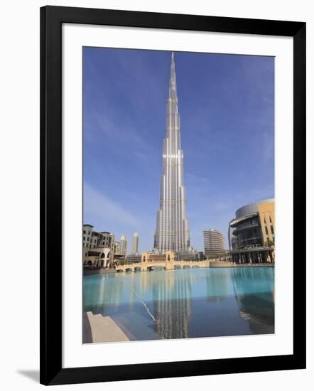 Burj Khalifa and Dubai Mall, Downtown, Dubai, United Arab Emirates, Middle East-null-Framed Premium Photographic Print