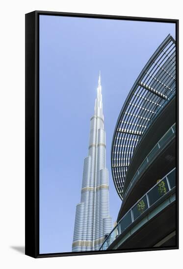 Burj Khalifa and Dubai Mall, Dubai, United Arab Emirates, Middle East-Amanda Hall-Framed Stretched Canvas