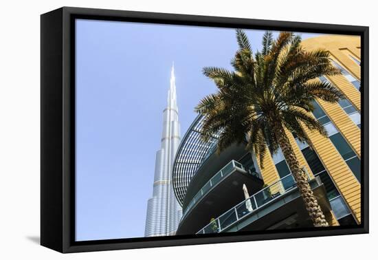 Burj Khalifa and Dubai Mall, Dubai, United Arab Emirates, Middle East-Amanda Hall-Framed Stretched Canvas