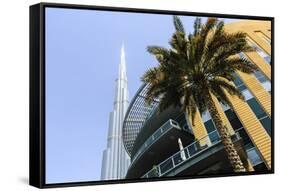 Burj Khalifa and Dubai Mall, Dubai, United Arab Emirates, Middle East-Amanda Hall-Framed Stretched Canvas