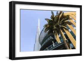 Burj Khalifa and Dubai Mall, Dubai, United Arab Emirates, Middle East-Amanda Hall-Framed Photographic Print