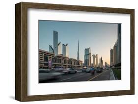 Burj Khalifa and Sheikh Zayed Road, Downtown, Dubai, United Arab Emirates, Middle East-Ben Pipe-Framed Photographic Print