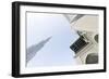 Burj Khalifa and Souk Al Bahar, Downtown Dubai, Dubai, United Arab Emirates, the Middle East-Axel Schmies-Framed Photographic Print