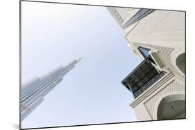 Burj Khalifa and Souk Al Bahar, Downtown Dubai, Dubai, United Arab Emirates, the Middle East-Axel Schmies-Mounted Photographic Print