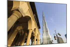 Burj Khalifa and Souk Al Bahar, Dubai, United Arab Emirates, Middle East-Amanda Hall-Mounted Photographic Print